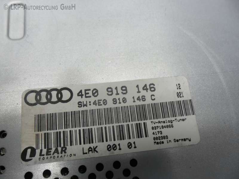 Audi A8 4E D3 BJ2003 TV Tuner analog 4E0919146